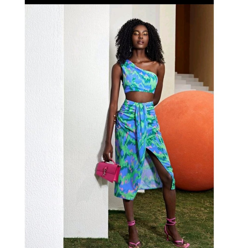 SheIn One Shoulder Top & Skirt Set